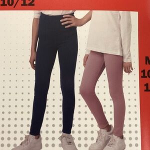 Tuff Athletics 2-pack Fleece Lined Leggings-Sz M 10/12 Blue/Rose